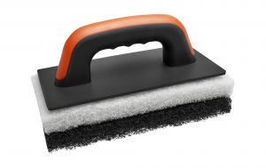 Tile cleaner with scouring pads 